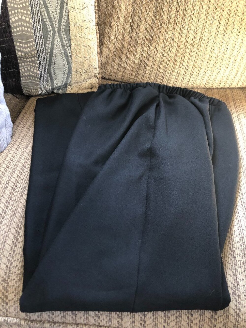 VINTAGE Leslie Fay Sz 12 Black Dress Pants 28-38" Waist #JS